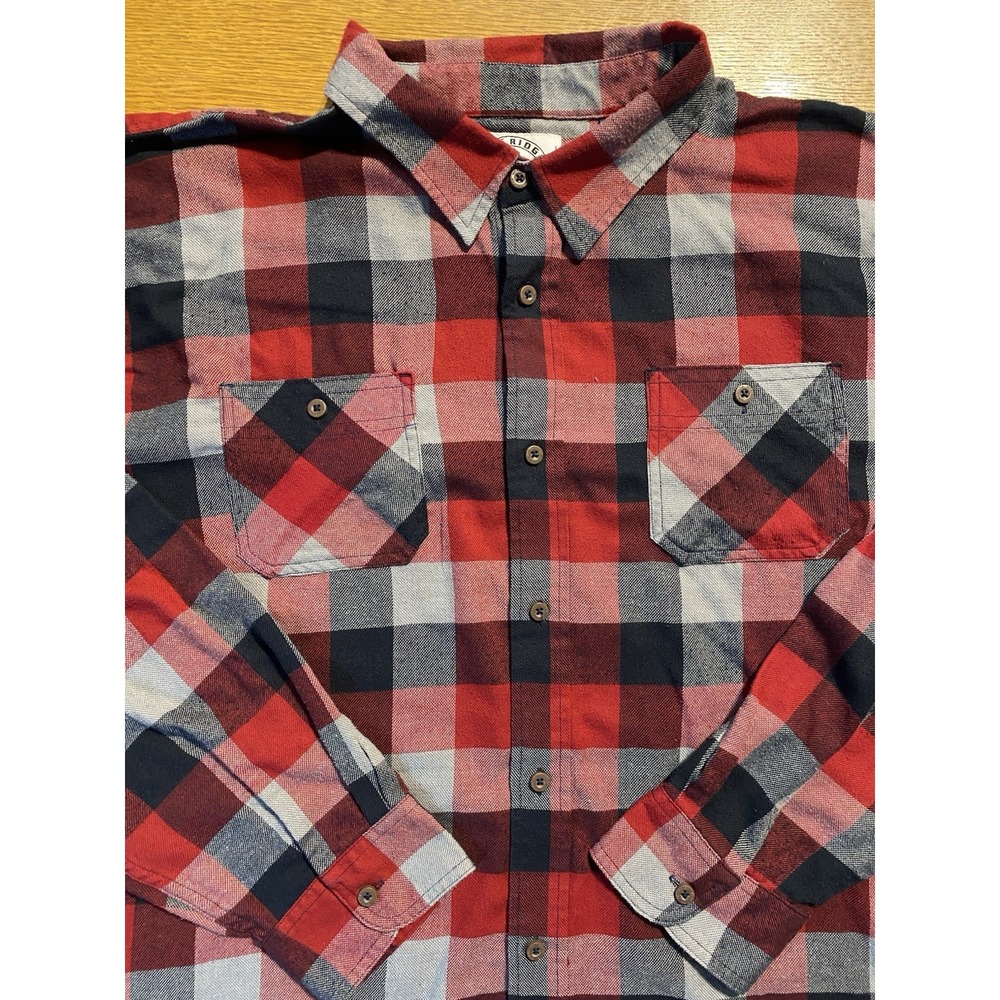 Blue Ridge Clothing Company By Wrangler Red & Black Plaid Men's Flannel 3XLT